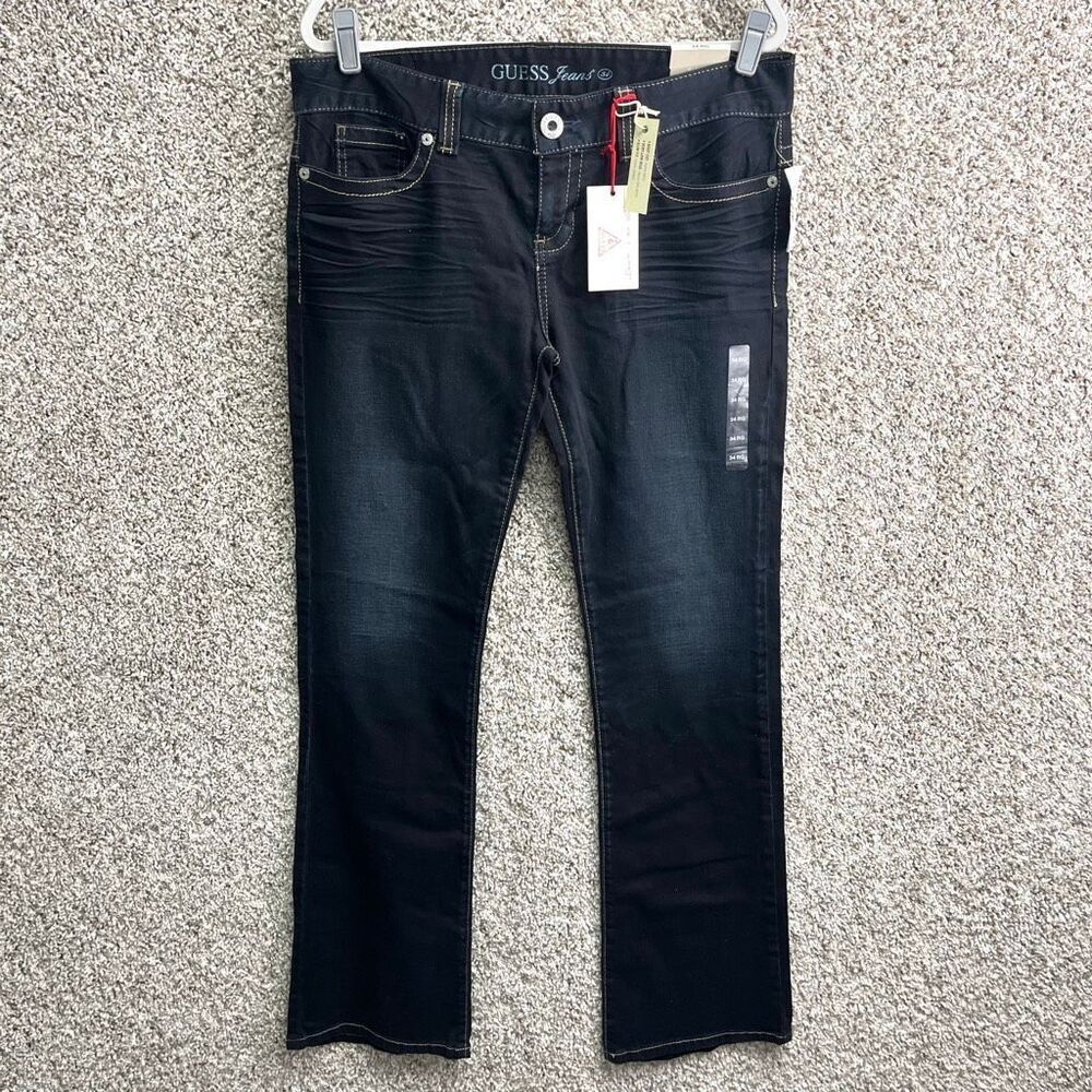 Guess Jeans Women’s 34 Daredevil Low‎ Rise Slim Fit Bootcut Dark Wash Denim NWT